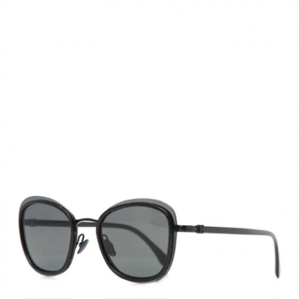 CHANEL Sunglasses Black Grey